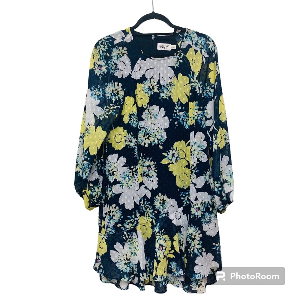 NWT Eliza J Floral Fit & Flare Ruffle Dress